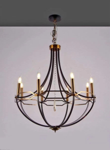 Nordic Modern Chandelier | 6-Light Iron & Glass Design