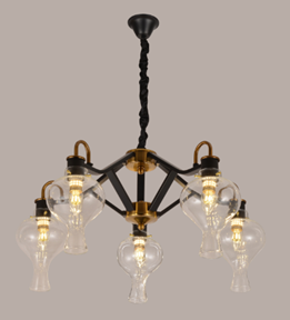 Nordic Vintage Glass Chandelier | Iron Art & Light Elegance