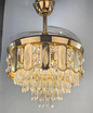Iron Art Crystal Dual-Color Fan Ceiling Light