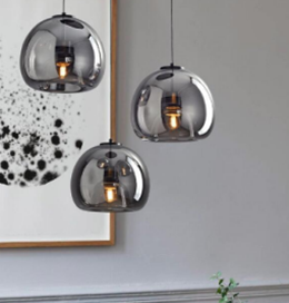 3-Light Ceiling Light with Monochrome Metal Base (300mm)
