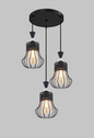 3-Light Iron & Glass Ceiling Light